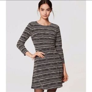 LOFT outlet Black and Gray Striped Dress